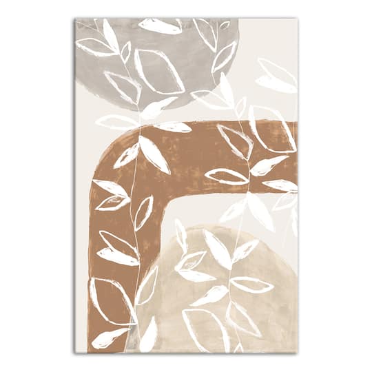 Abstract Neutral Flowers Canvas Wall Art